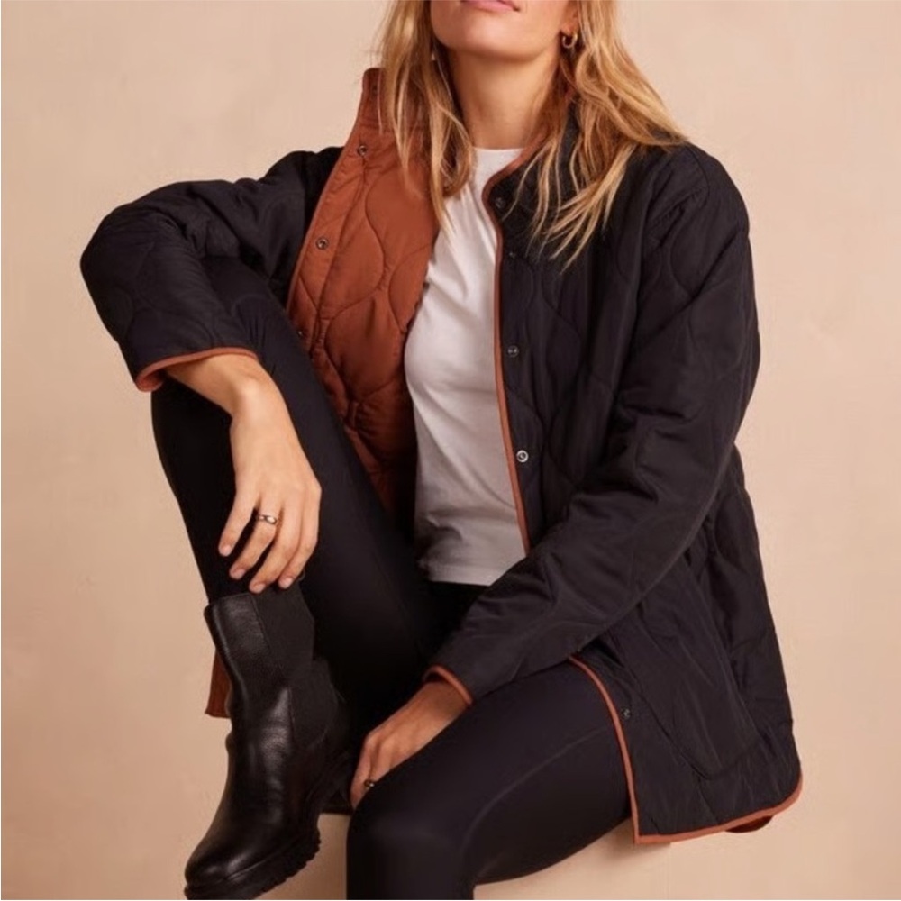 Summersalt reversible Black and Brown Quilted Jacket